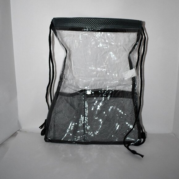 Maytree Clear Drawstring Backpack Stadium Approved in Black NEW - Picture 2 of 2